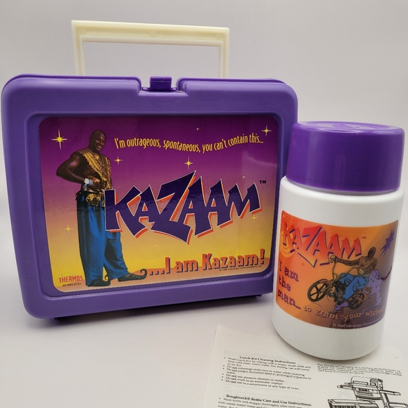 Vintage 1996 Kazaam Lunchbox New with Thermos Shaquille O'Neil Movie Purple Shaq - Picture 1 of 9